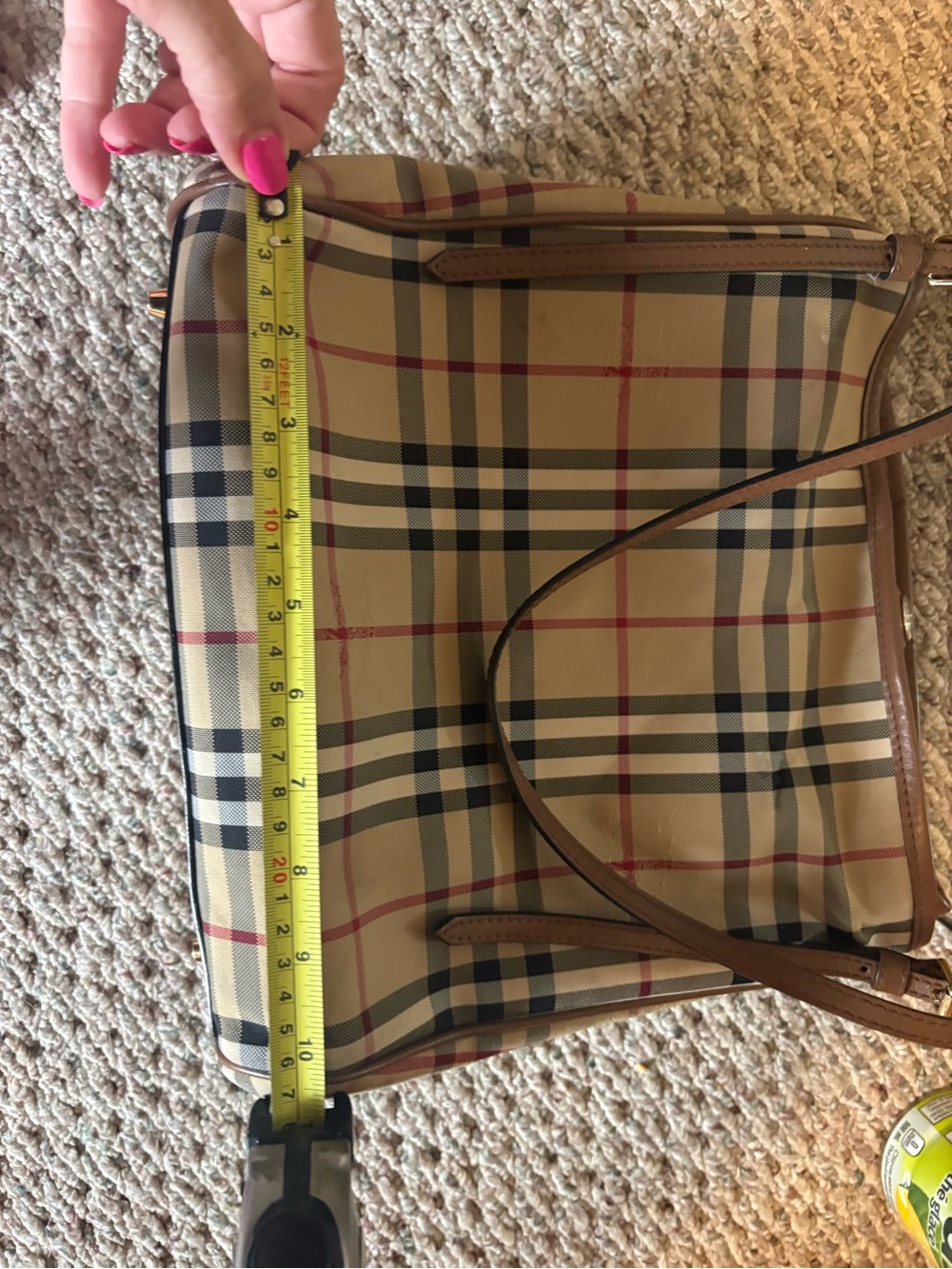 Burberry Tan and Red Check Shoulder Bag - Picture 13 of 15